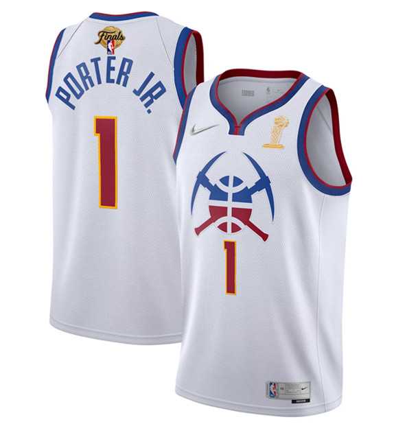 Men's Denver Nuggets #1 Michael Porter Jr. White 2023 Finals Earned Edition Stitched Basketball Jersey,We sell and wholesale Men's Denver Nuggets #1 Michael Porter Jr. White 2023 Finals Earned Edition Stitched Basketball Jersey on line form chian!